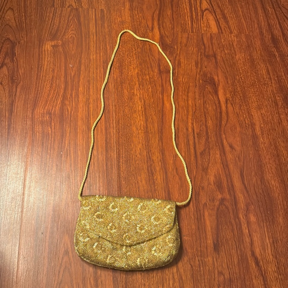 Carla marchi gold beaded crossbody